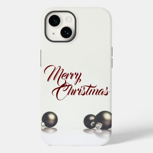 Three christmas balls in front of light background Case_Mate iPhone 14 case