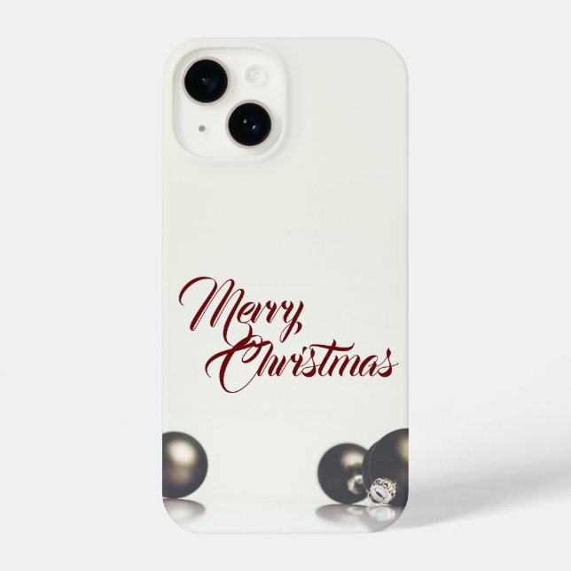 Three christmas balls in front of light background iPhone case (Back)