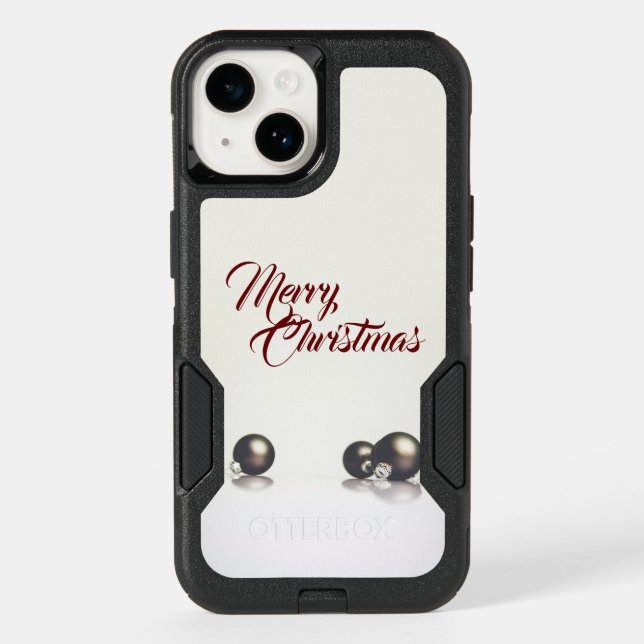 Three christmas balls in front of light background otterbox iPhone case (Back)