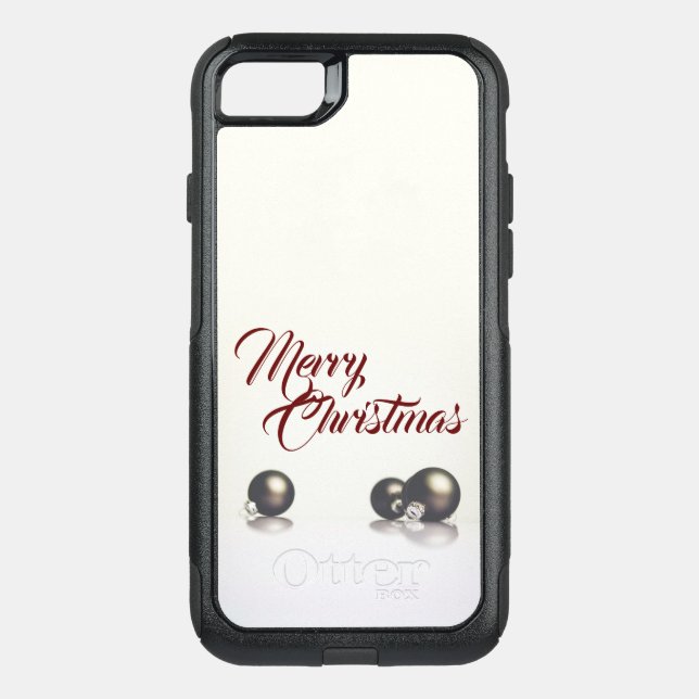 Three christmas balls in front of light background otterbox iPhone case (Back)