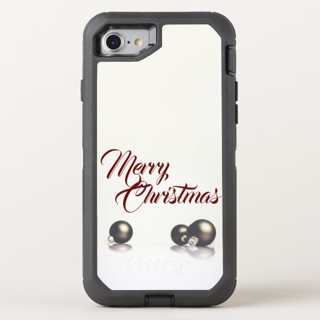 Three christmas balls in front of light background otterbox iPhone case (Back)