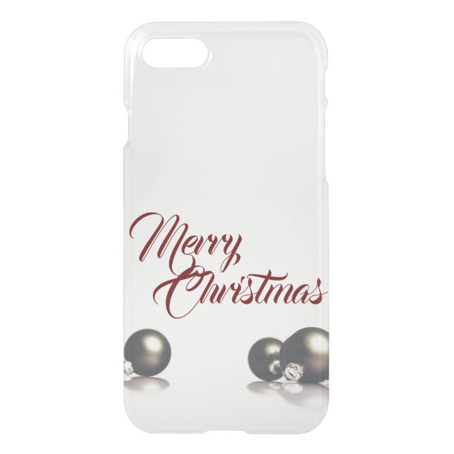 Three christmas balls in front of light background uncommon iPhone case (Back)