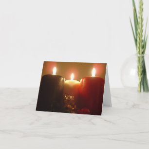 Three Christmas Candles Flame Card
