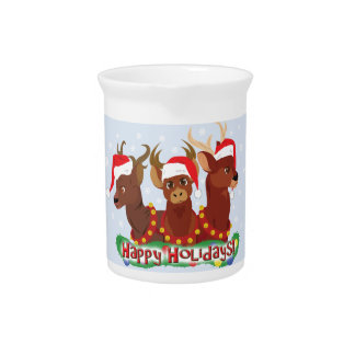 Three Christmas Deer Pitcher