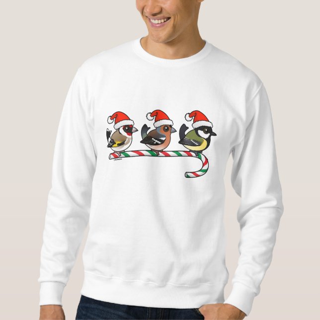 Three Christmas Finches (EU) Sweatshirt (Front)