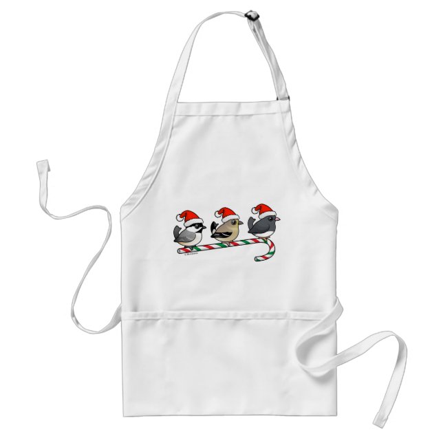 Three Christmas Finches (US) Adult Apron (Front)