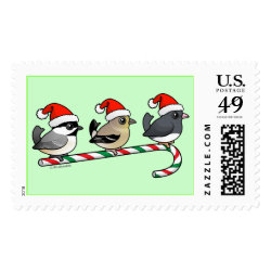 Three Christmas Songbirds (US) Large Stamp 2.5