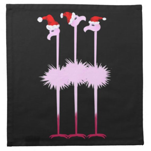 Three Christmas Flamingo Cloth Napkin