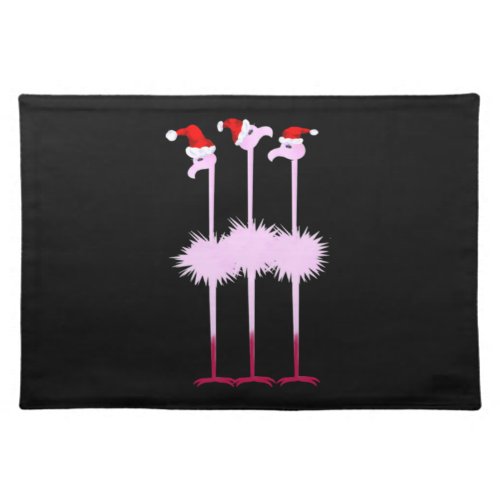 Three Christmas Flamingo Cloth Placemat