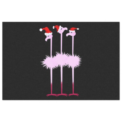 Three Christmas Flamingo Tissue Paper