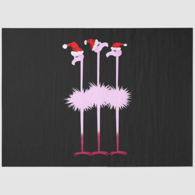 Three Christmas Flamingo Tissue Paper (Front)
