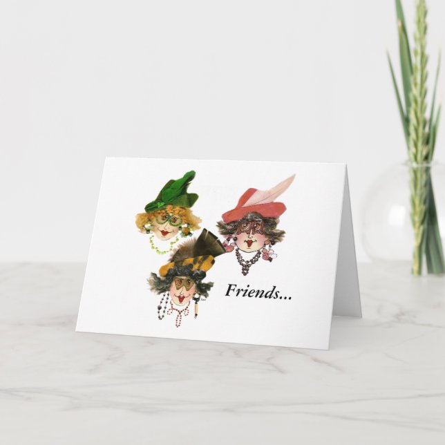 Three Christmas Friends Holiday Card (Front)