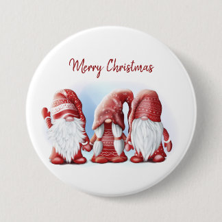 Three Christmas funny gnomes Coffee Mug Stone Magn Button
