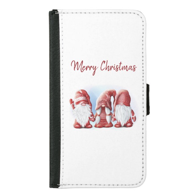 Three Christmas funny gnomes Coffee Mug Stone Magn Samsung Galaxy Wallet Case (Front)