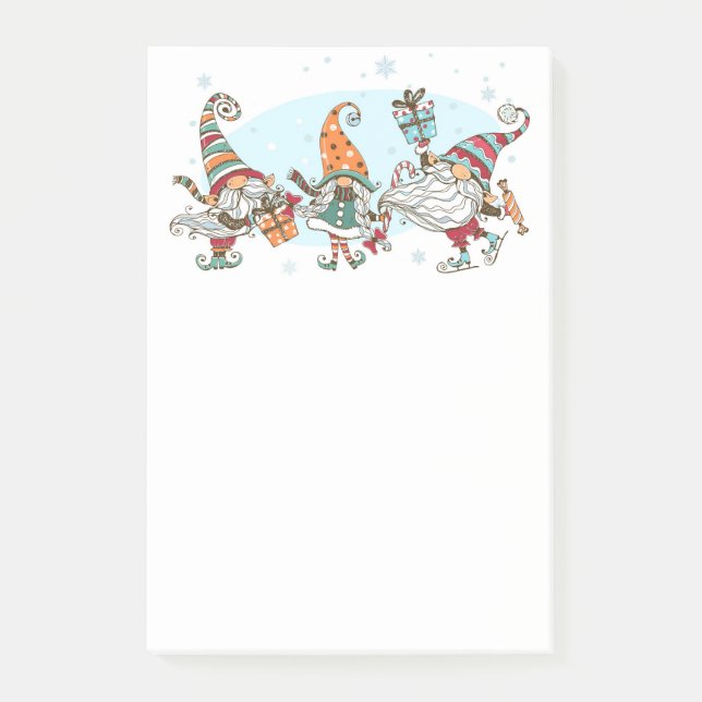 Three Christmas Gnomes Elves Notes (Front)