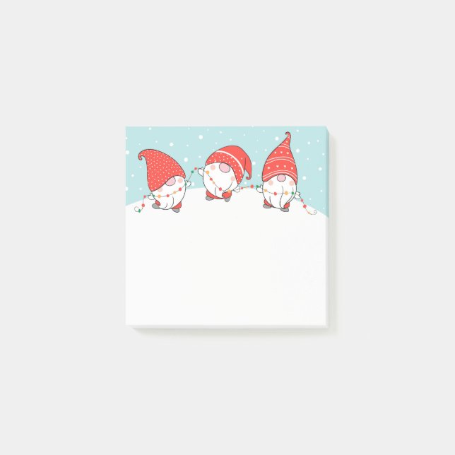 Three Christmas Gnomes Elves Notes (Front)