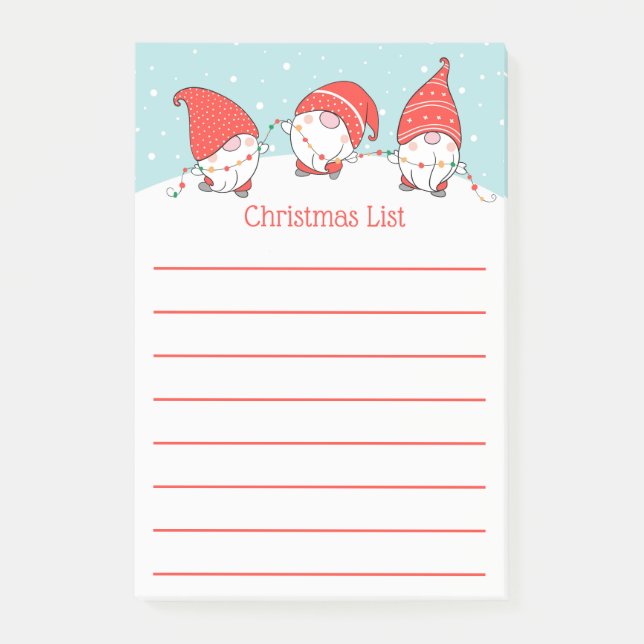 Three Christmas Gnomes Elves Notes (Front)