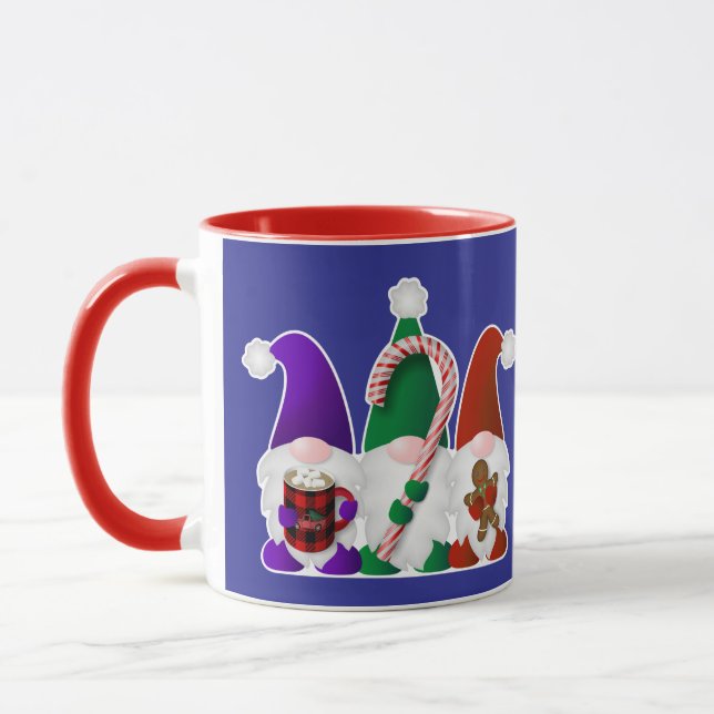 Three Christmas Gnomes Mug (Left)