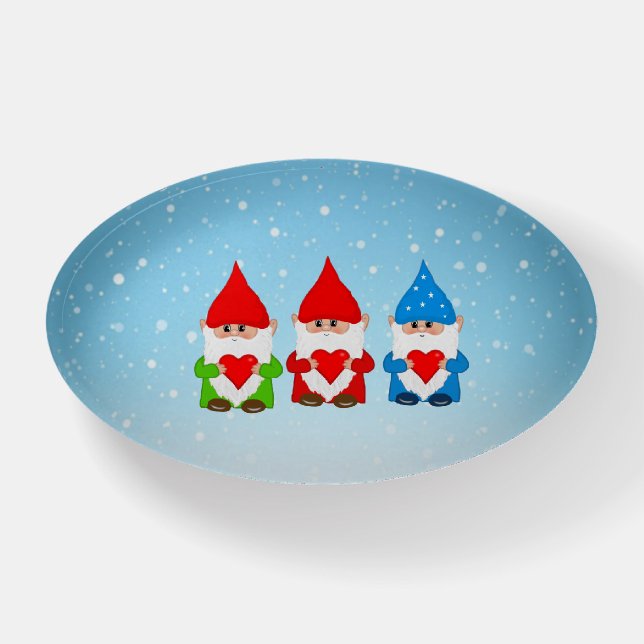 Three Christmas Gnomes Paperweight (Front)