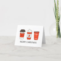 Three Christmas Paper Coffee Cups with Toppings