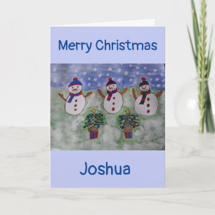 Three Christmas Snowmen Christmas Card