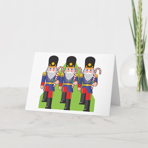 Three Christmas Toy Soldiers Card