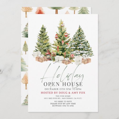 Three Christmas Trees Holiday Open House Invitation