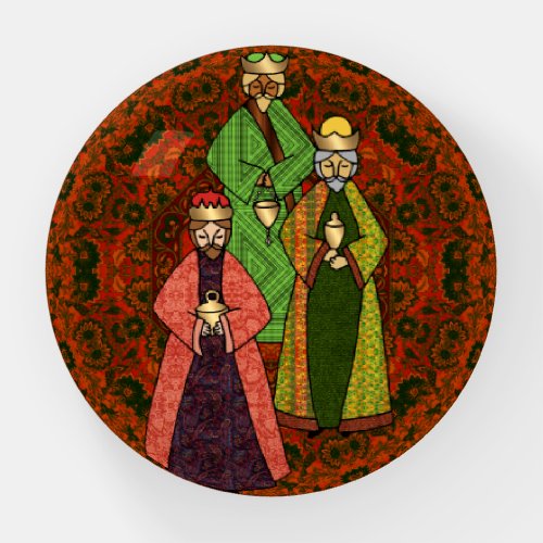 Three Christmas Wise Men Bearing Gifts Paperweight
