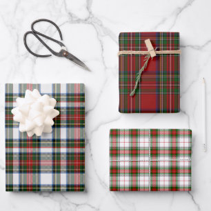 Three Clan Stewart Patterns Wrapping Paper Sheets