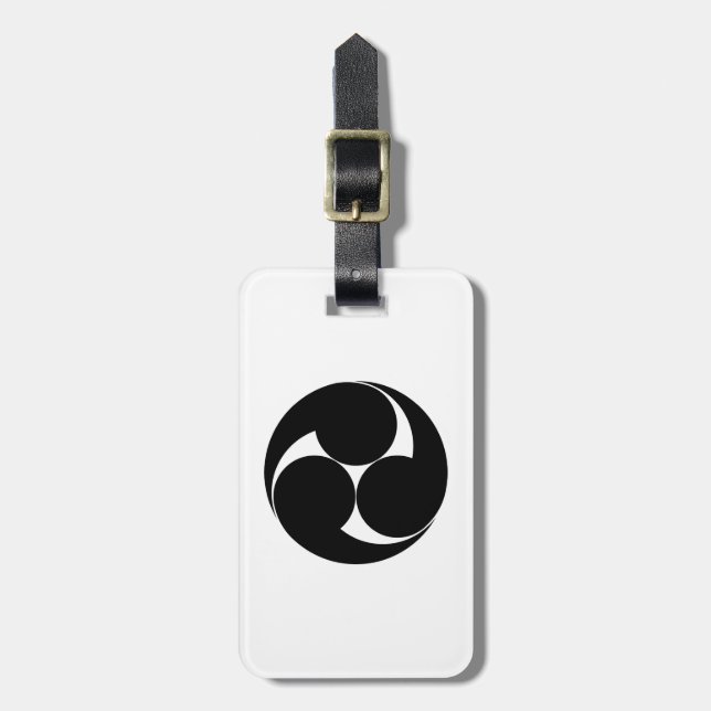 Three clockwise swirls (Jinuki) Luggage Tag (Front Vertical)