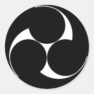 Three clockwise swirls (Sugaki) Classic Round Sticker