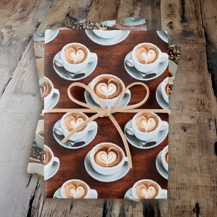 Three Coffee Themed Prints Wrapping Paper Sheets