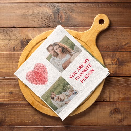  Three Collage Couple Photo  Valentines Gift Kitchen Towel