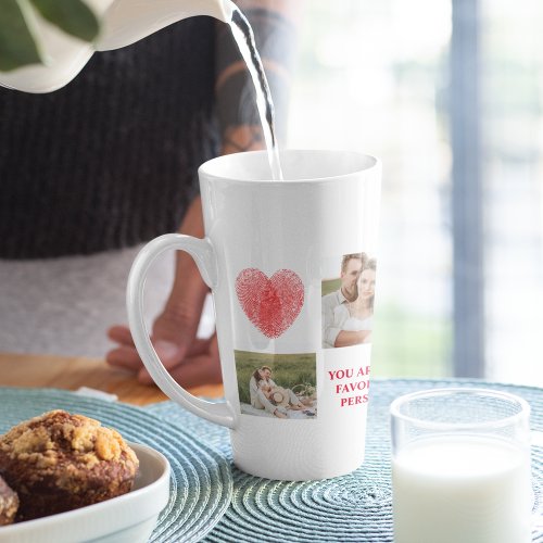  Three Collage Couple Photo  Valentines Gift Latte Mug