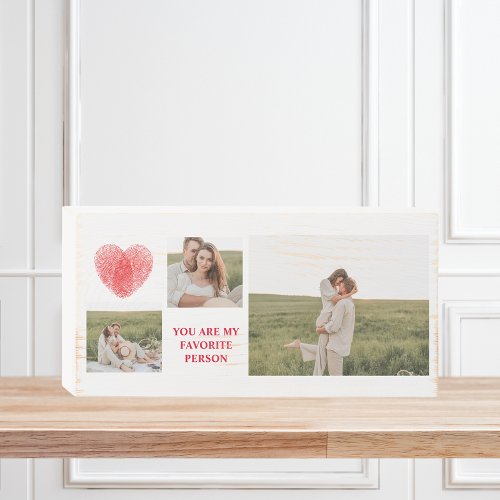  Three Collage Couple Photo  Valentines Gift Wooden Box Sign