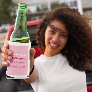 Three Collage Photo Colorful Love You Valentine Can Cooler