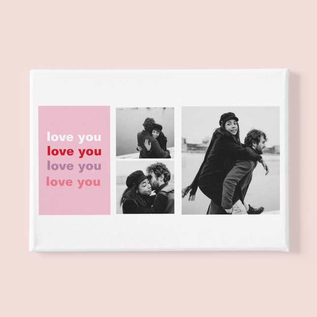  Three Collage Photo | Colorful Love You Valentine Canvas Print (Creator Uploaded)