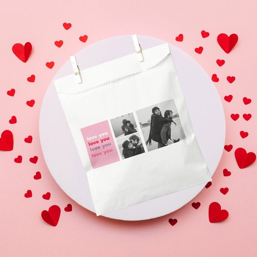  Three Collage Photo  Colorful Love You Valentine Favor Bag