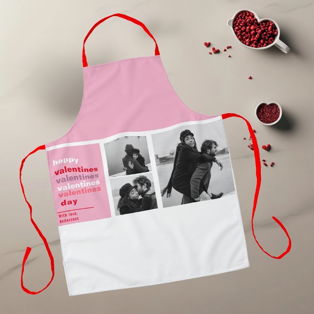  Three Collage Photo | Colorful Valentines Gift Apron (Creator Uploaded)