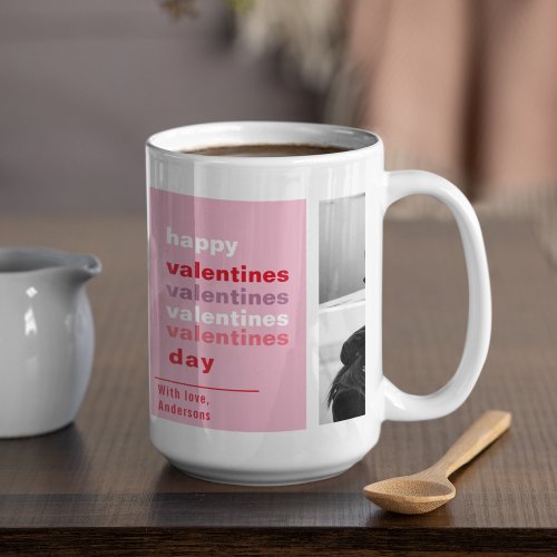  Three Collage Photo  Colorful Valentines Gift Coffee Mug