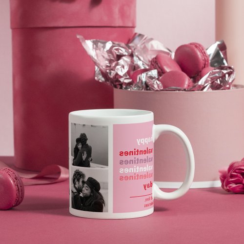  Three Collage Photo  Colorful Valentines Gift Coffee Mug