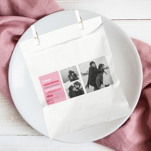  Three Collage Photo  Colorful Valentines Gift Favor Bag