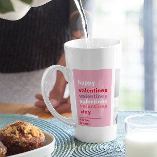 Three Collage Photo   Colorful Valentines Gift Latte Mug