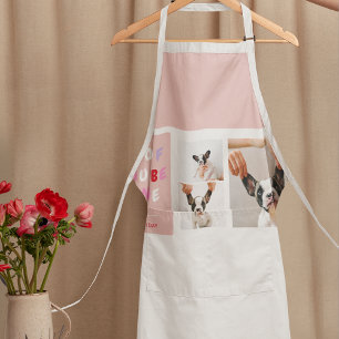  Three Collage Photo   Dog Valentines Gift  Apron