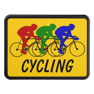 Three Color Cyclists Trailer Hitch Cover
