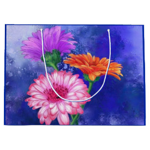 Three Color Gerber Flowers Gift Bag