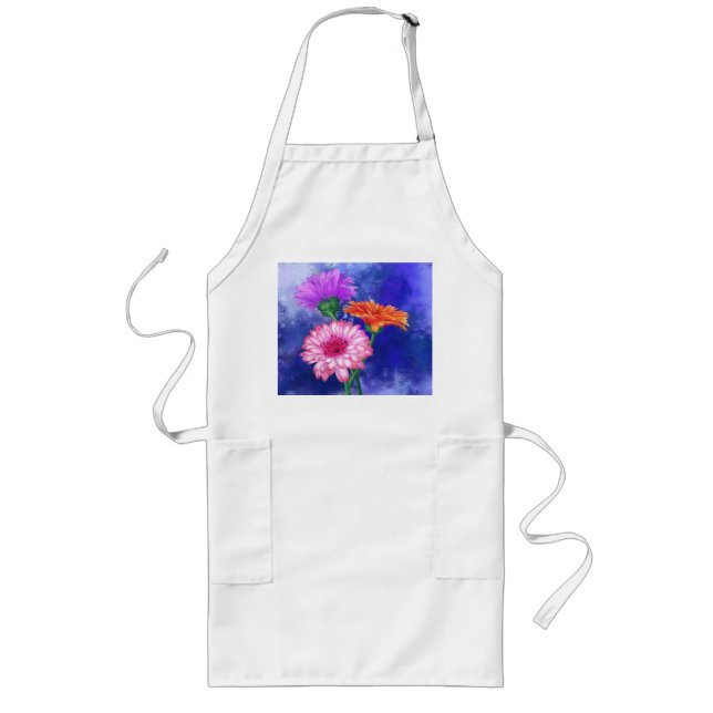 Three Color Gerberas Apron Painting (Front)
