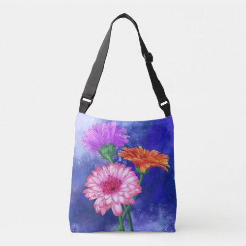 Three Color Gerberas Crossbody Bag