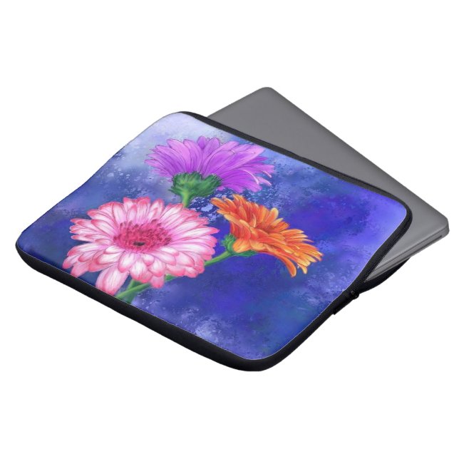 Three Color Gerberas Laptop Sleeve (Front Top)