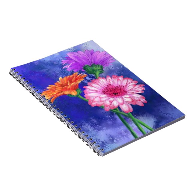 Three Color Gerberas Notebook (Right Side)
